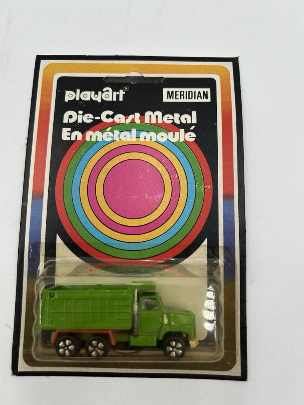 PlayArt Meridian Ford Dump Truck Die Cast Metal On Card UnPunched Hong Kong